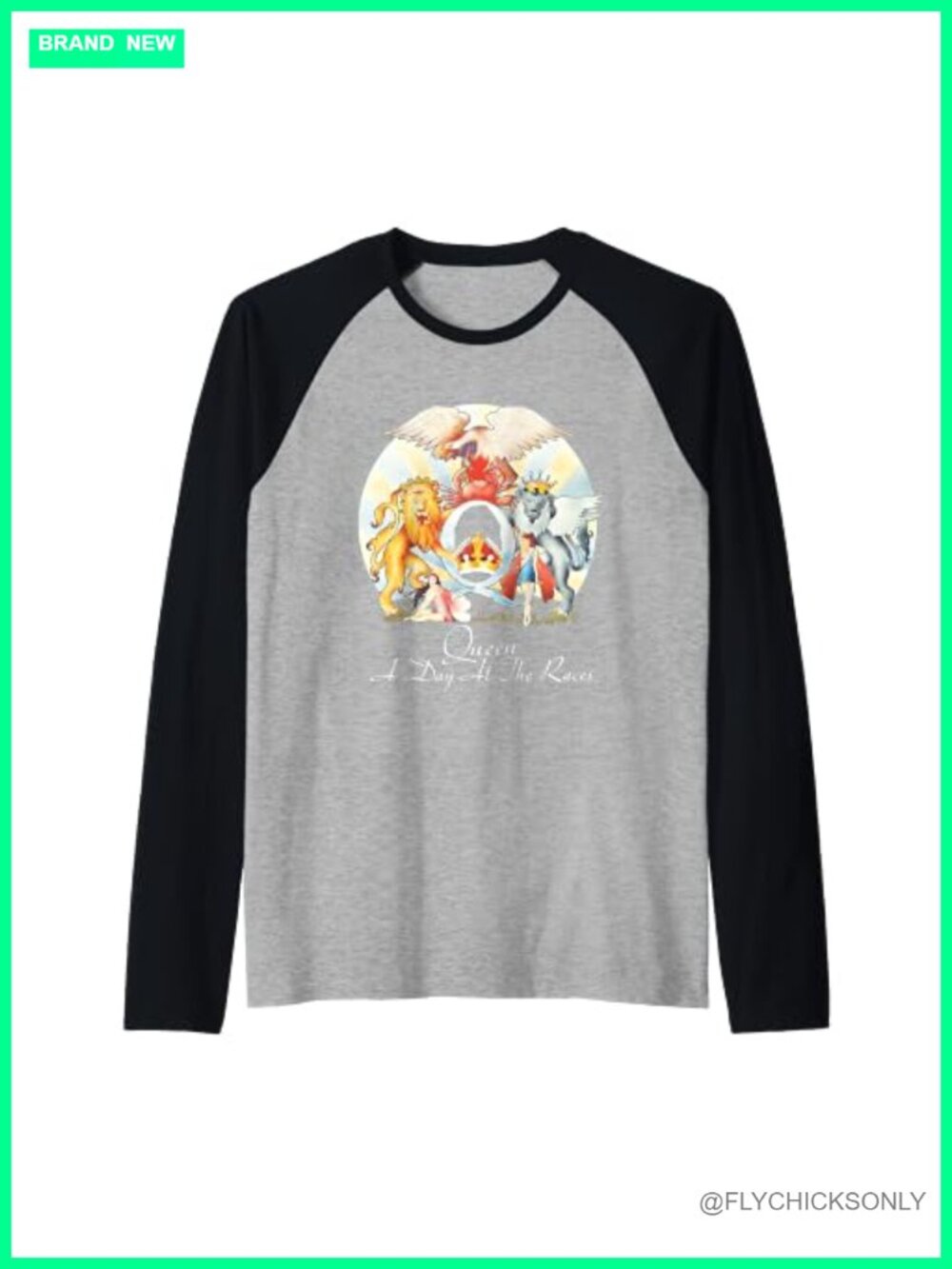 Queen A Day At The Races Raglan Baseball Tee Classic Fit Cotton Blend